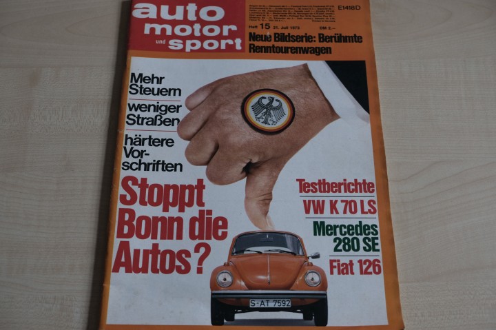 Deckblatt Auto Motor und Sport (15/1973)